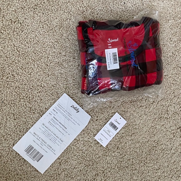 “ZULILY” ❤️ SUPER COOL🖤MEN’S RED/BLACK PLAID PJ’S - Picture 8 of 15